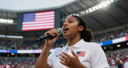 United States’ National Anthem at Seattle Stadium Before Round of 16 Match vs Belgium
